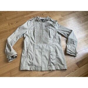 White House Black Market Military Tunic Jacket Epaulettes Sz 12 Cottagecore twee